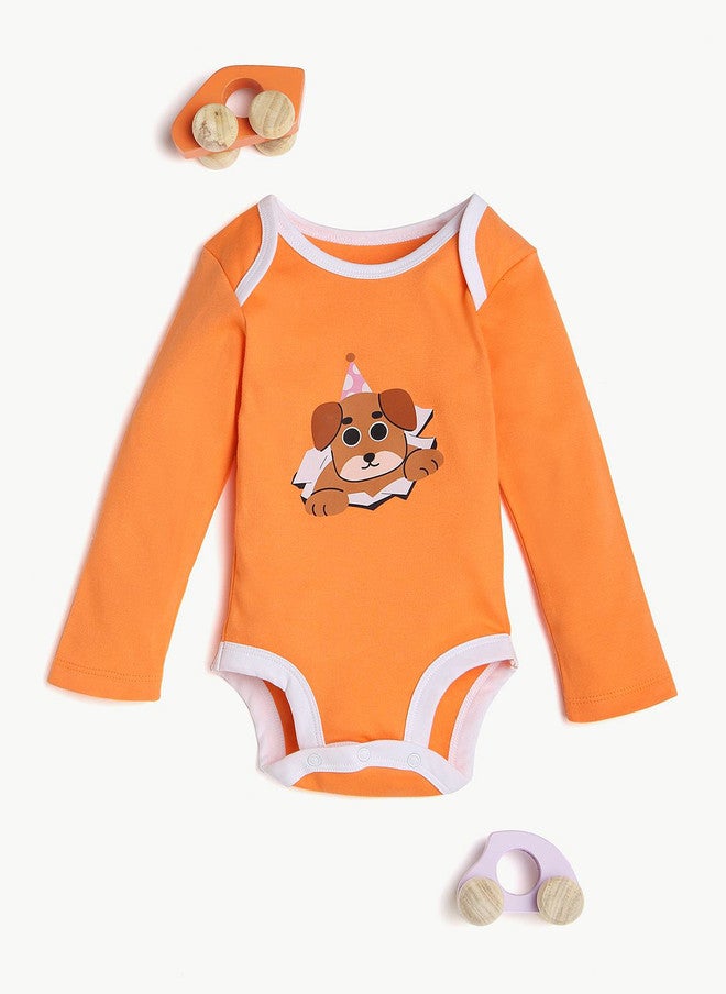 BONTOTS Infant Girls Pack of 2 Graphic Printed Organic Cotton Bodysuits - Image 3
